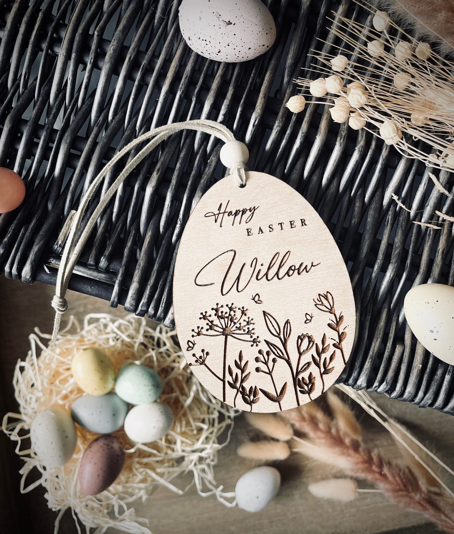 Personalised Easter Basket Tags | Easter decoration / Personalised Easter Egg Wooden Name Tag
