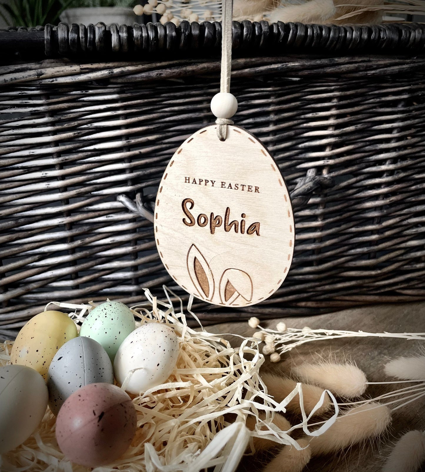 Personalised Easter Basket Tags | Easter decoration / Personalised Easter Egg Wooden Name Tag