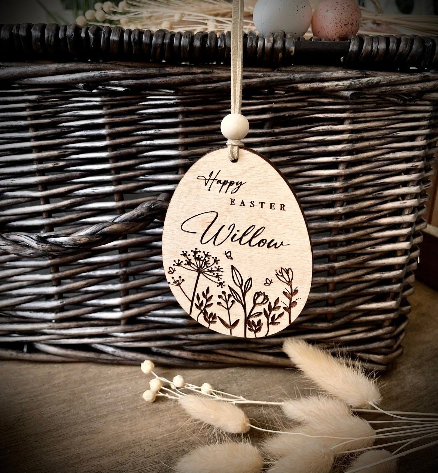 Personalised Easter Basket Tags | Easter decoration / Personalised Easter Egg Wooden Name Tag
