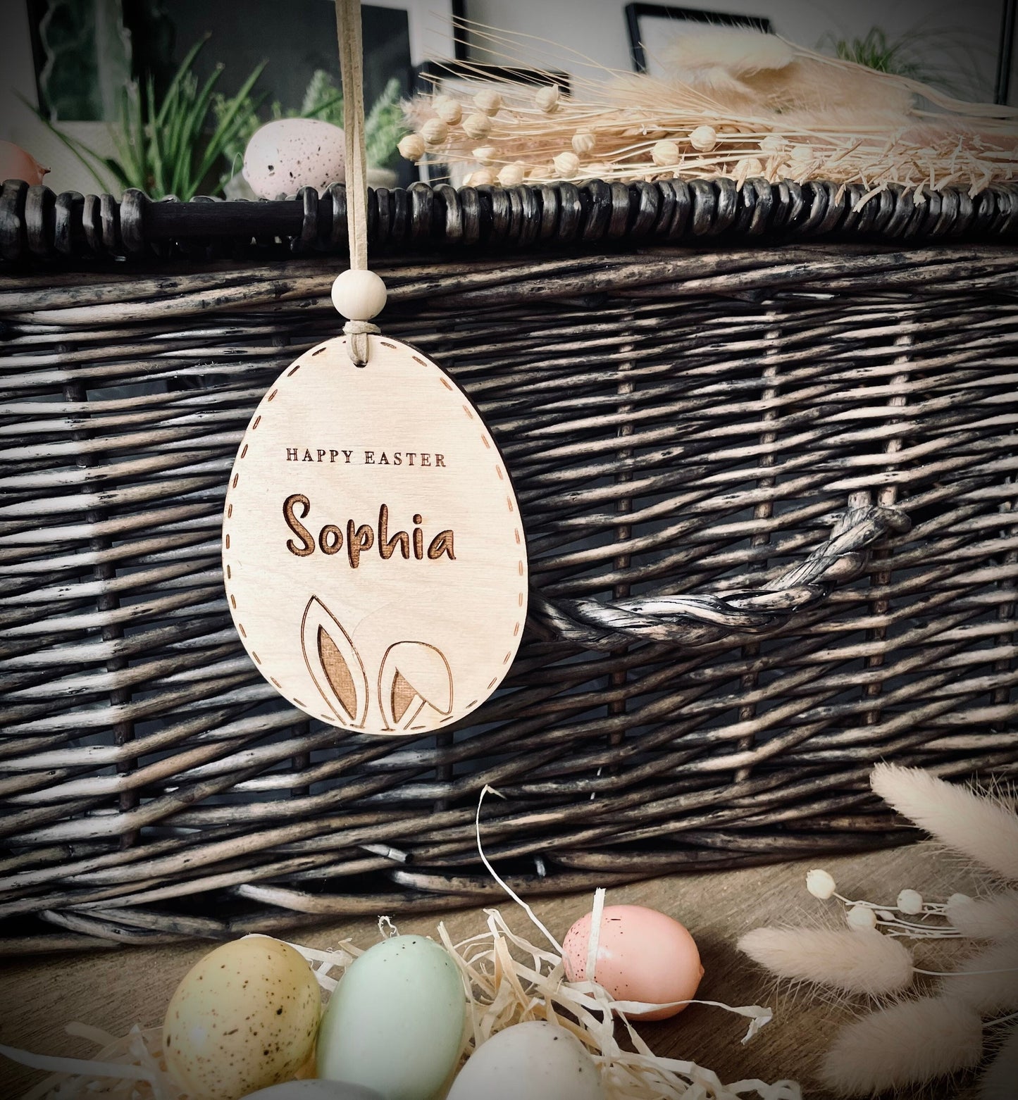 Personalised Easter Basket Tags | Easter decoration / Personalised Easter Egg Wooden Name Tag