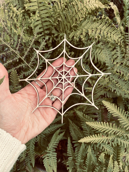 Wooden Halloween Spider Web Shapes Decor | Halloween Decor | 3mm Thick Laser Cut Plywood Blanks | Craft Shapes