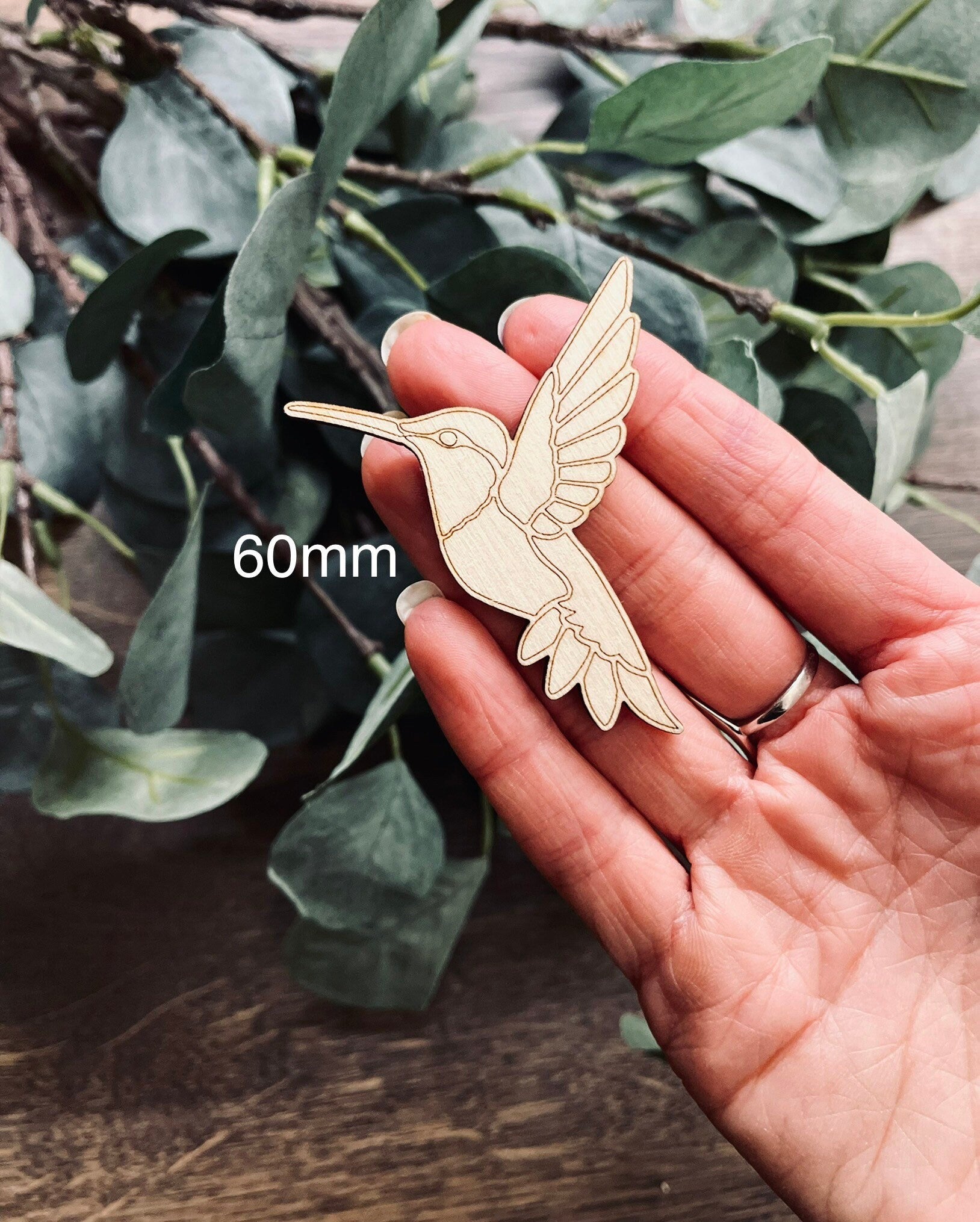 10x Wooden Hummingbird Cutouts / Hummingbird Decor | Laser Cut Bird | 3mm Thick Laser Cut Plywood Blanks