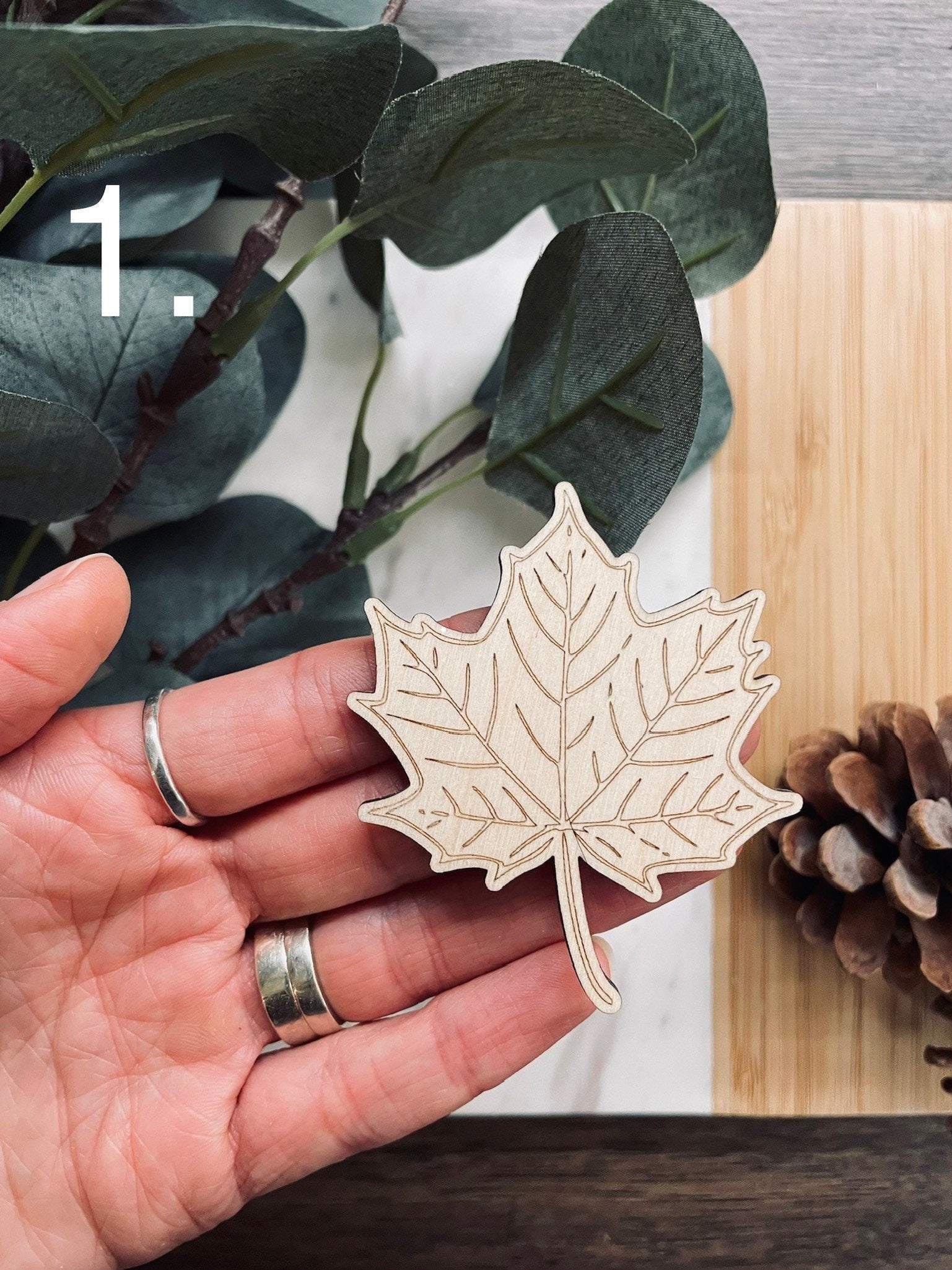 7x Wooden Leaves / Leaf Shapes | Laser Cut Leaves | Craft leaf Cut Out