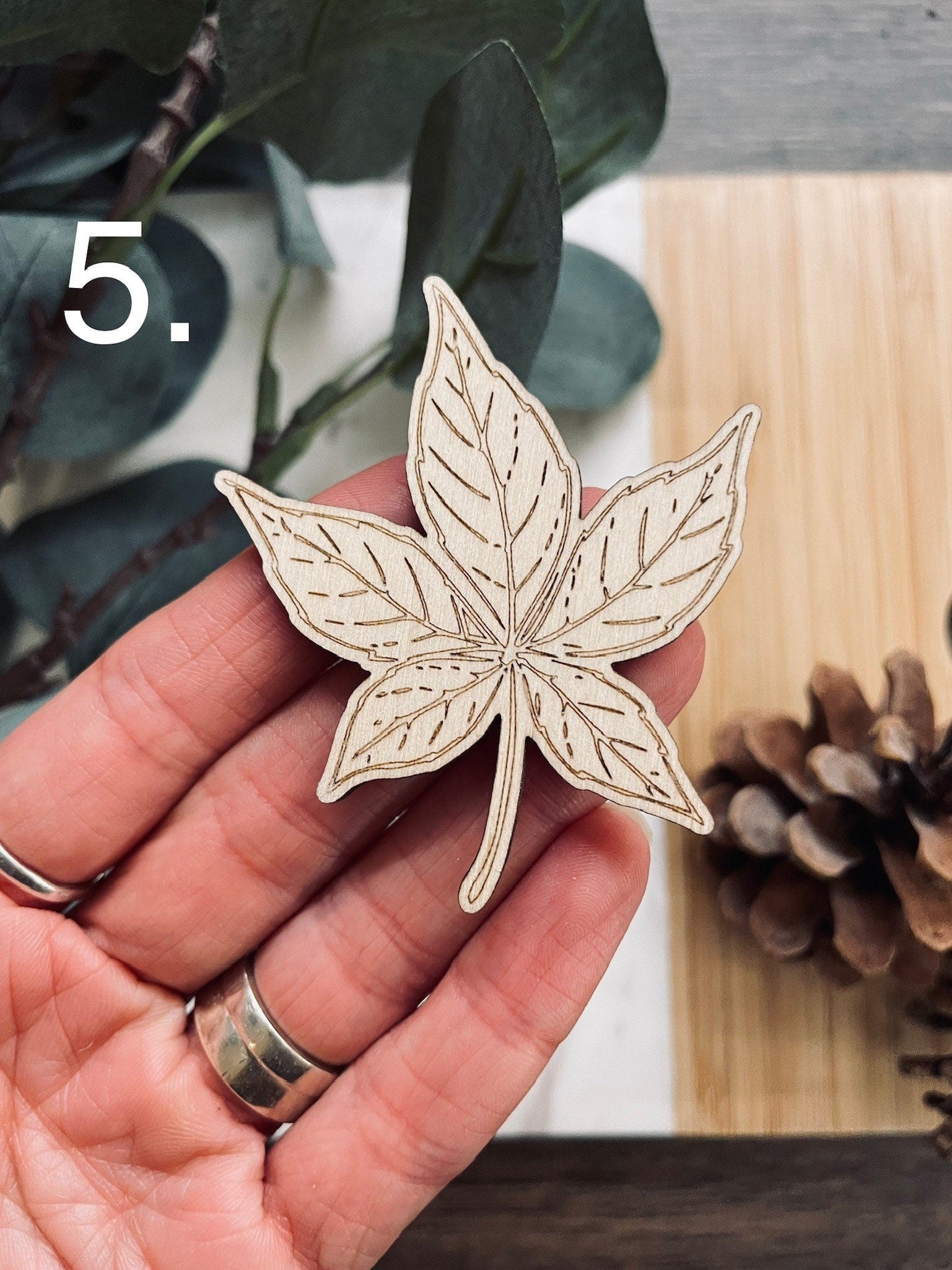 7x Wooden Leaves / Leaf Shapes | Laser Cut Leaves | Craft leaf Cut Out