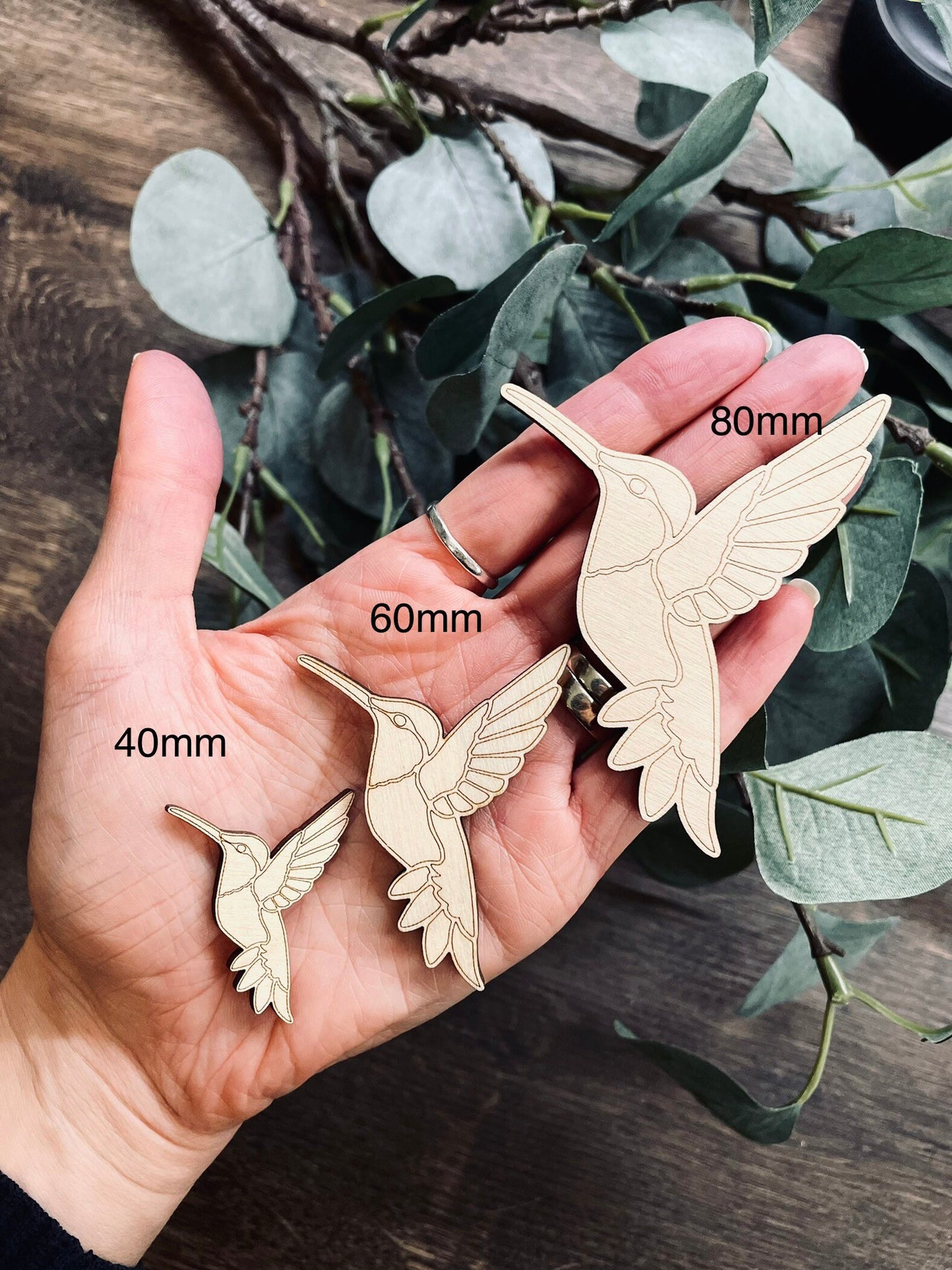 10x Wooden Hummingbird Cutouts / Hummingbird Decor | Laser Cut Bird | 3mm Thick Laser Cut Plywood Blanks