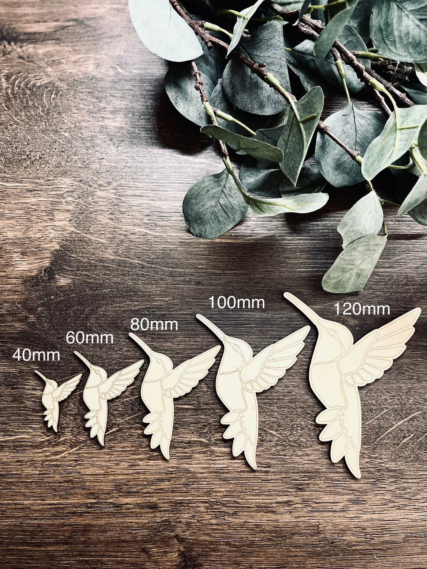 10x Wooden Hummingbird Cutouts / Hummingbird Decor | Laser Cut Bird | 3mm Thick Laser Cut Plywood Blanks