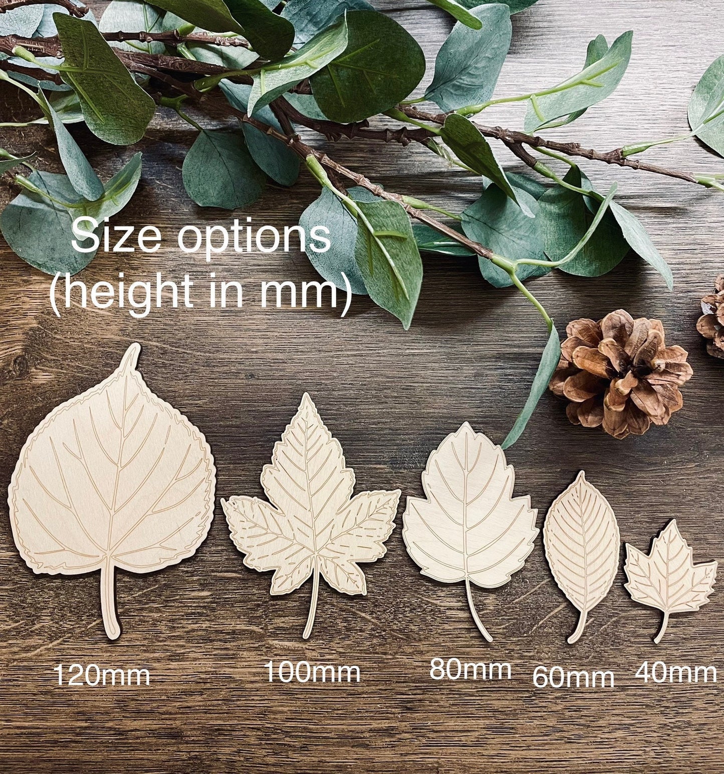 7x Wooden Leaves / Leaf Shapes | Laser Cut Leaves | Craft leaf Cut Out