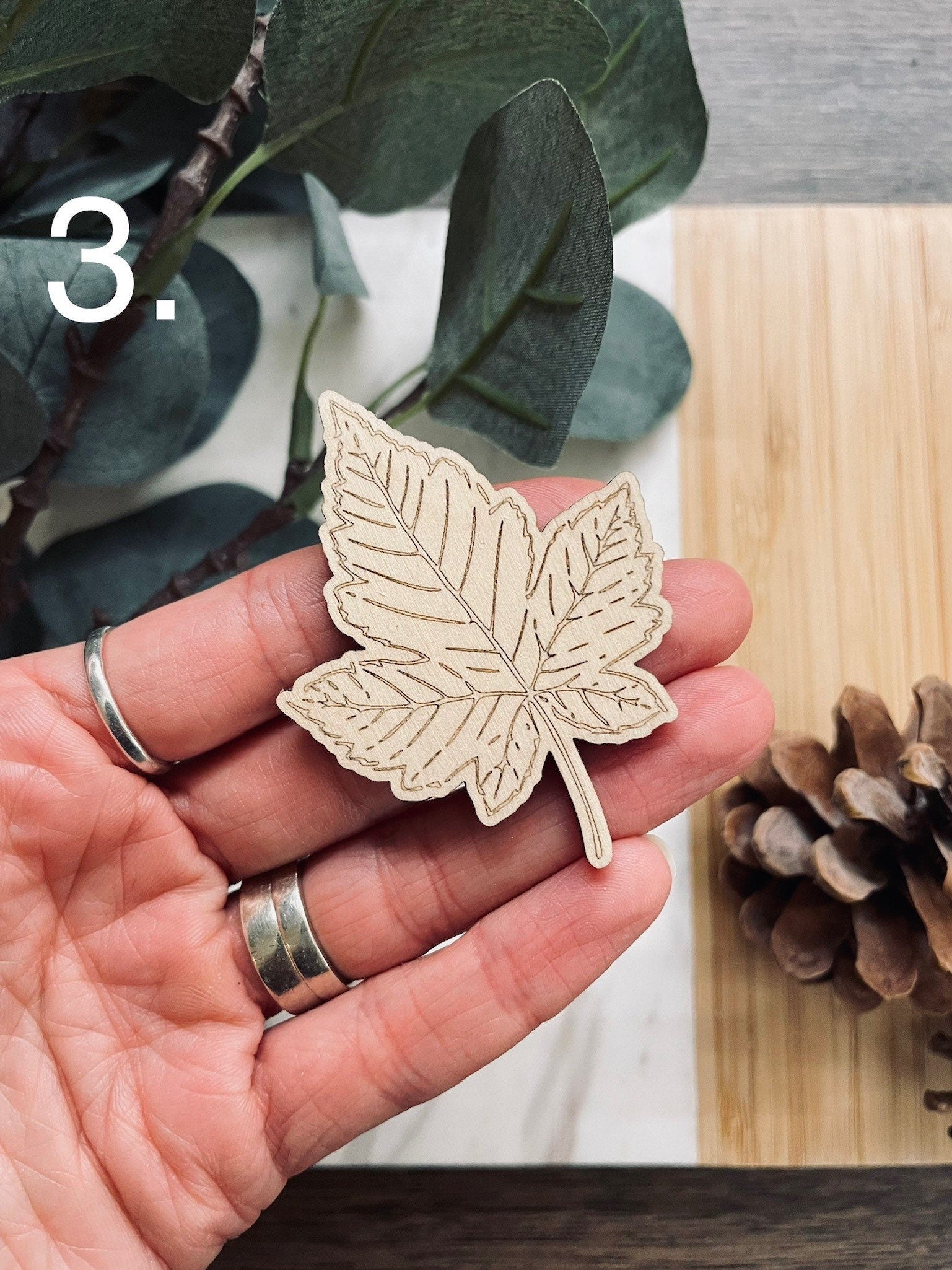 7x Wooden Leaves / Leaf Shapes | Laser Cut Leaves | Craft leaf Cut Out