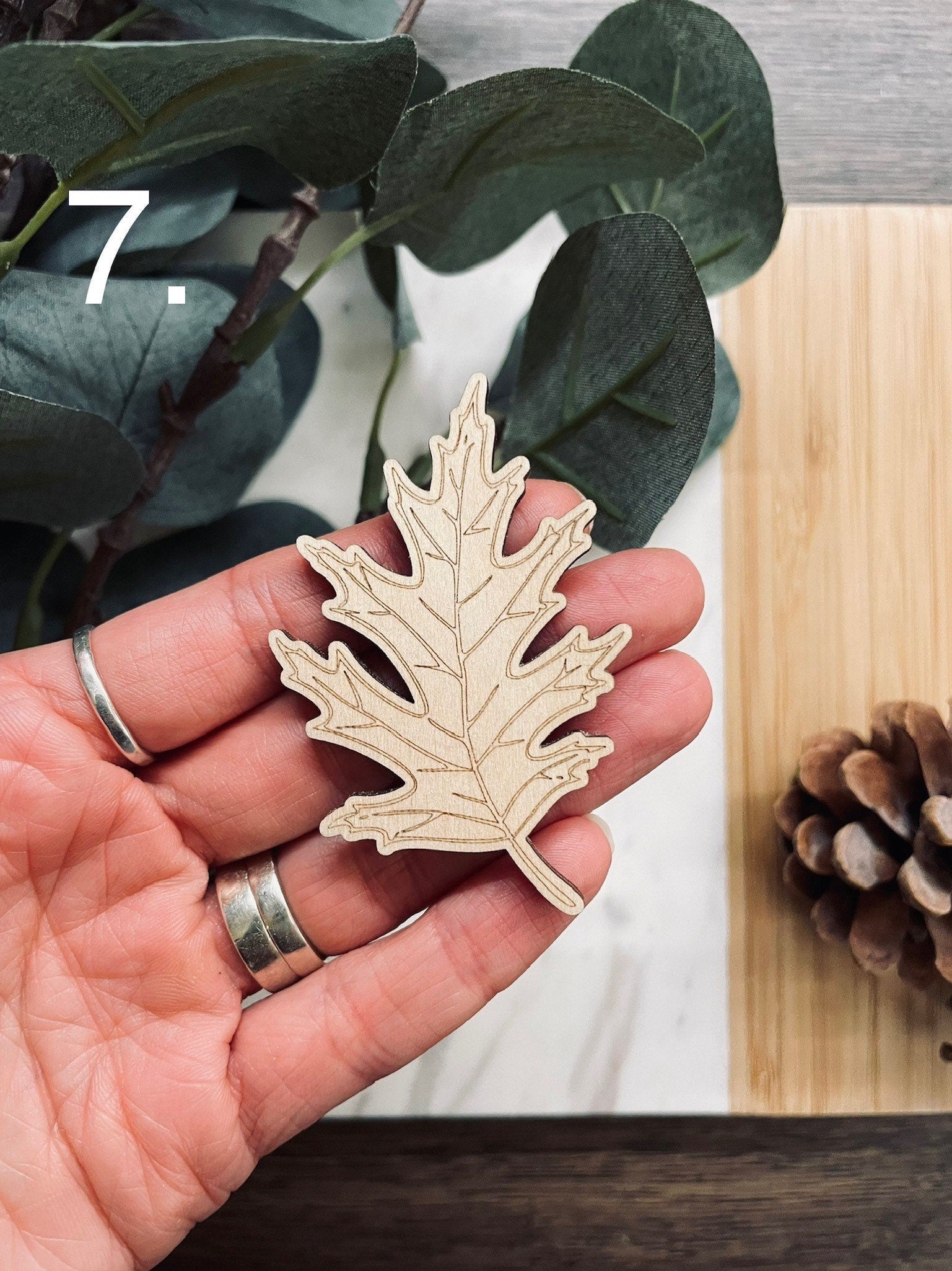 7x Wooden Leaves / Leaf Shapes | Laser Cut Leaves | Craft leaf Cut Out