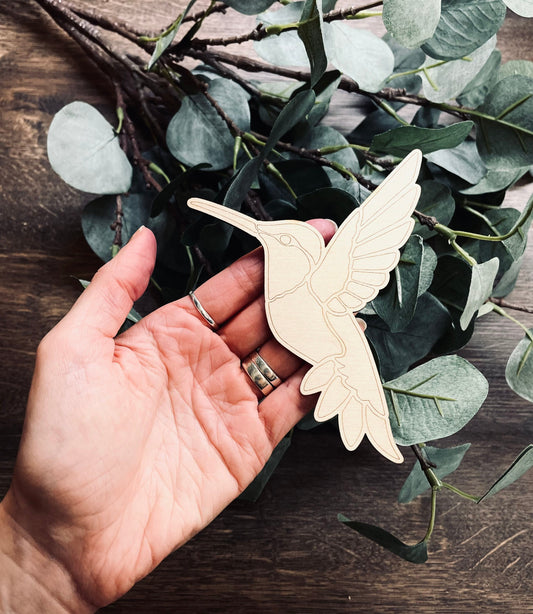 10x Hummingbird Shapes from 40mm Wide | BirdCraft Shapes | 3mm Thick Laser Cut Plywood Blanks