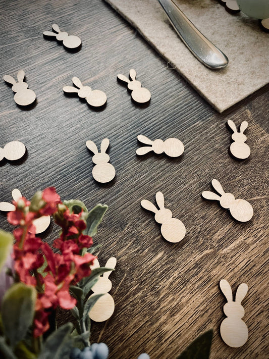 Wooden Easter Table Confetti | Easter Table Decorations / Easter Bunny Decorations