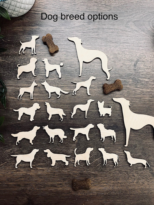 10x Wooden Dog Shapes / Dog keepsake Cutouts from 40mm | 3mm Thick Laser Cut Dog Plywood Blanks | Craft Shapes
