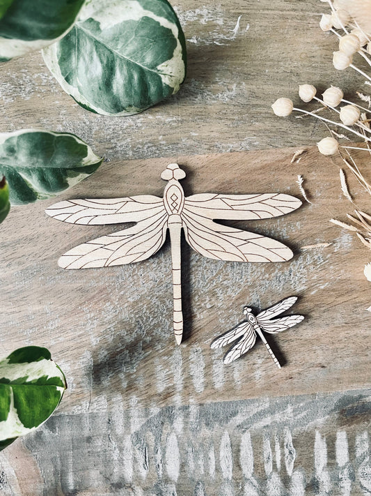 10x Handmade Dragonfly / Wood Insect from 40mm Wide | 3mm Thick Laser Cut Plywood Blanks | Craft Shapes