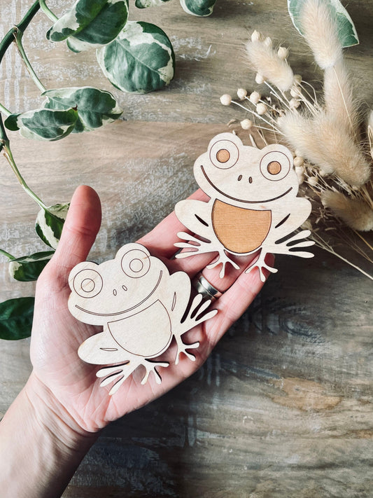 10x Wooden Frog Shapes from 40mm Tall | Frog and Toad | 3mm Thick Laser Cut Plywood Blanks | Frog Craft Shapes