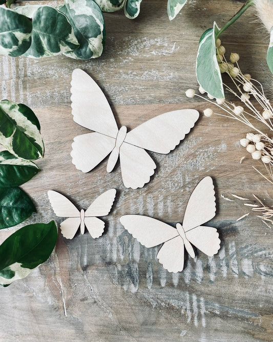 10x Wooden Butterfly Shapes from 40mm Tall | 3mm Thick Laser Cut Plywood Blanks | Craft Shapes